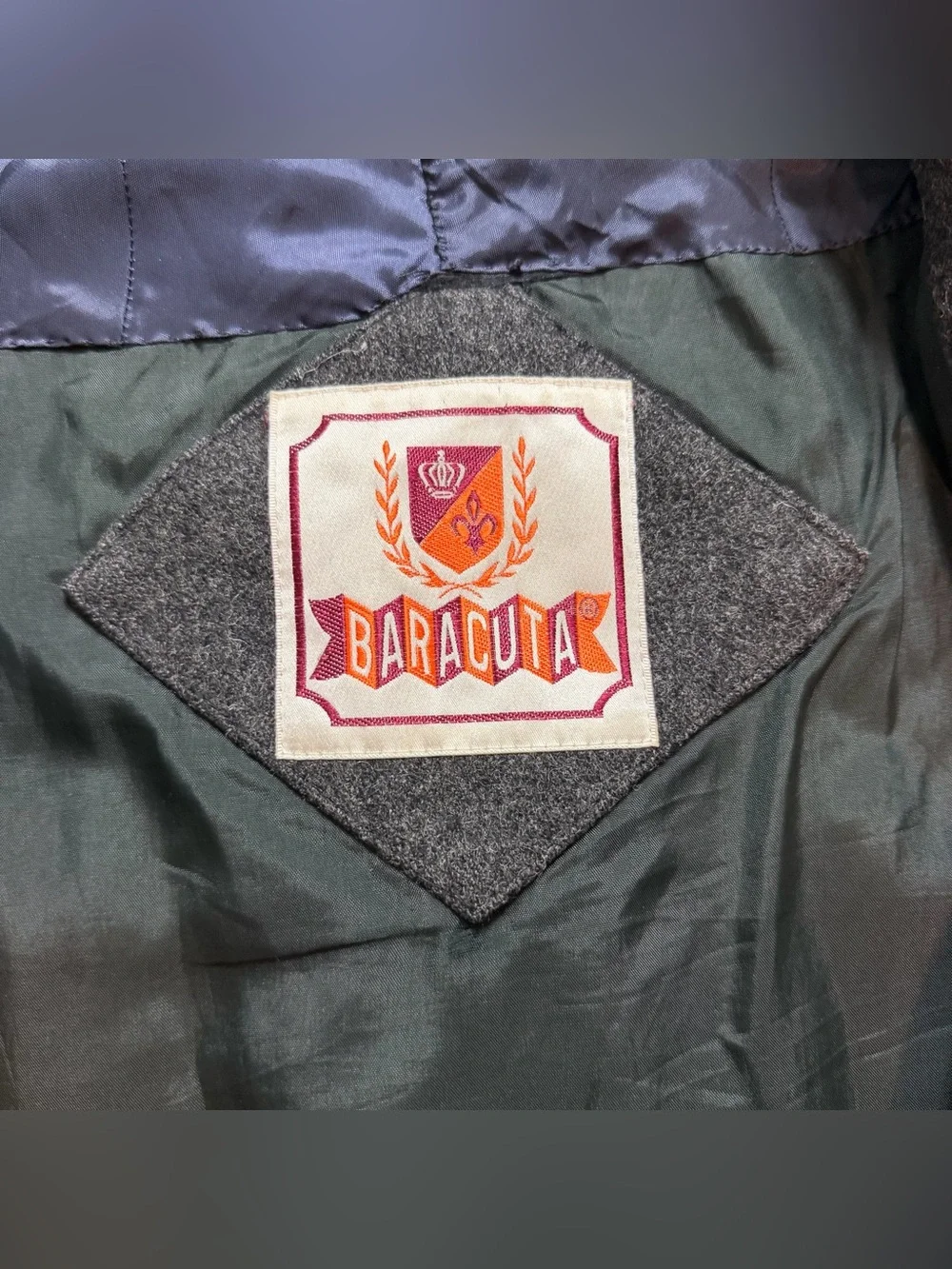 Vintage Baracuta Mens Gray Wool/Rayon Blend Bomber Harrington Jacket- XL